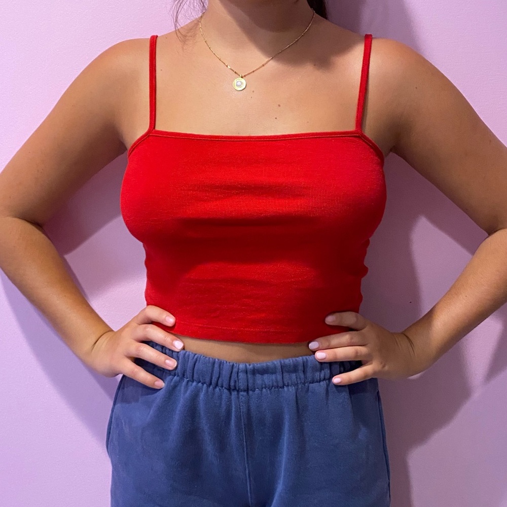 Brandy Melville Red Cropped Tank Top❤️